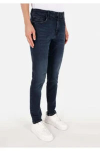 Colin's slim Fit Low Waist Narrow Leg Men's Dark Indigo denim Jeans Trousers - Image 4
