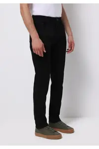 Colin's Regular Fit Mid Waist Tapered Leg Men's Black Black Denim Cotton Jean Pants - Image 4