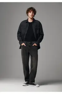 Colin's Regular Fit Mid Waist Tapered Leg Men's Black Jeans Pants