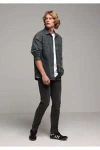 Colin's Straight Fit Low Waist Straight Leg Men's Black Jeans Pants - Image 3