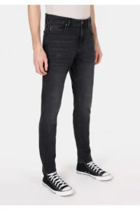 Colin's slim Fit Zippered Men's Black Black denim Jeans Trousers - Image 4