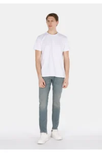 Colin's slim Fit Low Waist Narrow Leg Pocket Men's Green Cast denim Jeans Trousers