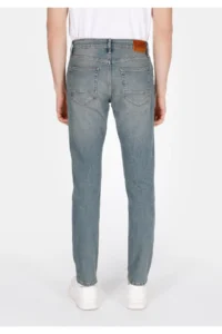 Colin's slim Fit Low Waist Narrow Leg Pocket Men's Green Cast denim Jeans Trousers - Image 2