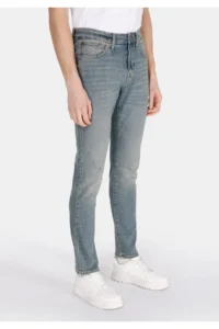 Colin's slim Fit Low Waist Narrow Leg Pocket Men's Green Cast denim Jeans Trousers - Image 4