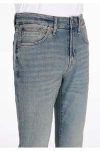 Colin's slim Fit Low Waist Narrow Leg Pocket Men's Green Cast denim Jeans Trousers - Image 5