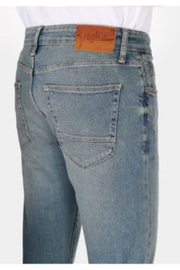 Colin's slim Fit Low Waist Narrow Leg Pocket Men's Green Cast denim Jeans Trousers - Image 6