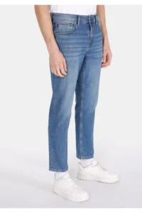 Colin's Straight Fit Low Waist Straight Leg Men's Green Ecologic Jeans Trousers - Image 4