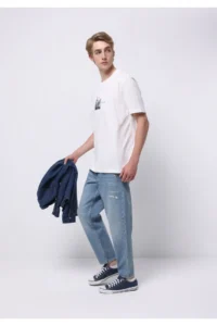 Colin's Balloon Fit Men Light Indigo denim jeans Pants - Image 4