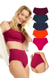 Cottonhill High Waist Basic Laser Cut Bikini Panties 5 Pack - 2