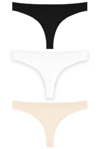 Cottonhill Basic Mesh Elastic Laser Cut Brazilian Panties 3 Pack - 3