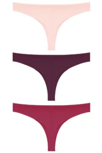 Cottonhill Basic Mesh Elastic Laser Cut Brazilian Panties 3 Pack