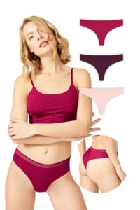 Cottonhill Basic Mesh Elastic Laser Cut Brazilian Panties 3 Pack - Image 2