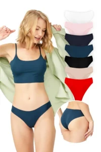 Cottonhill Basic Non-Marking Laser Cut Women's Bikini Panties 7 Pack