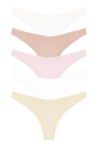 Cottonhill Basic Non-Marking Laser Cut Brazilian Panties 5 Pack