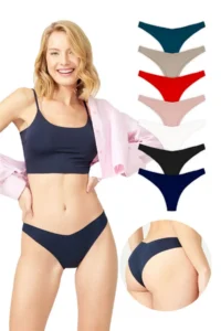 Cottonhill Basic Non-Marking Laser Cut Brazilian Panties 7 Pack - Image 2
