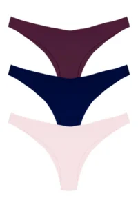 Cottonhill Basic Non-Marking Laser Cut Women's Brazilian Panties 3 Pack - 4