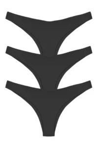Cottonhill Basic Non-Marking Laser Cut Women's Brazilian Panties 3 Pack - 6