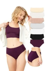 Cottonhill Basic Classic Cotton Wide Brim Bato Panties 7 Pack