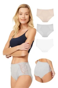 Cottonhill Lace Detailed Classic Cotton Bato Panties 3 Pack - 3