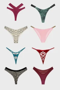 Cottonhill Women's Bikini Panties Brazilian Panties Thong Panties Mixed Pack of 5 - Image 4