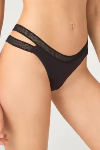 Cottonhill Double Mesh Elastic Laser Cut Brazilian Panties 3 Pack - 4 - Image 4