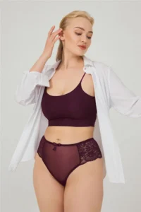 Cottonhill Lace Tulle Detailed Plus Size Women's Brazilian 7-Pack Panties - Image 5