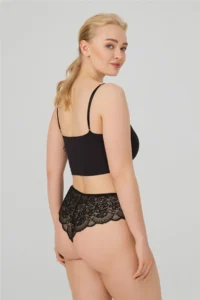 Cottonhill Lace Tulle Detailed Plus Size Women's Brazilian 3-Pack Panties - Image 5