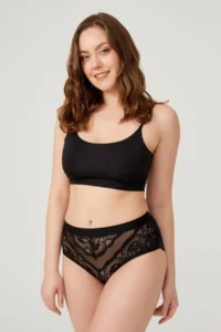 Cottonhill Lace Transparent Back Large Size Bikini Panties 3 Pack-3 - Image 5