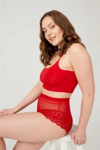Cottonhill Lace Detailed Transparent Large Size Bikini Panties 3 Pack - Image 8