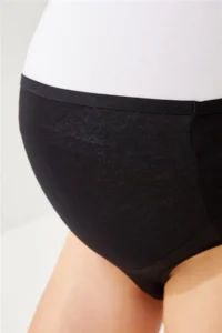 Cottonhill Black Cotton High Waist Maternity Bikini Panties - Image 4