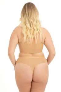 Cottonhill Mesh Detailed Elastic Waist Laser Cut Plus Size Women's Thong Panties 3 Pack-2 - Image 2