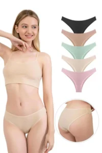 Cottonhill Women Ribbed Camisole Brezilya Panties 5 Sets Paket - Image 2