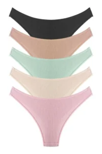 Cottonhill Women Ribbed Camisole Brezilya Panties 5 Sets Paket - Image 7