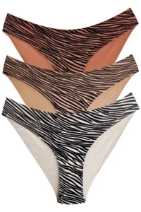 Cottonhill Basic Patterned Laser Cut Women's Bikini Panties 3 Pack-1