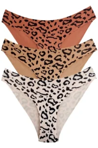 Cottonhill Basic Patterned Laser Cut Women's Bikini Panties 3 Pack-2