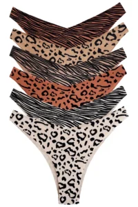 Cottonhill Basic Patterned Laser Cut Women's Brazilian Panties 6 Pack