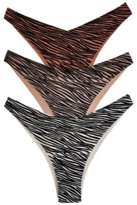 Cottonhill Basic Patterned Laser Cut Women's Brazilian Panties 3 Pack-1