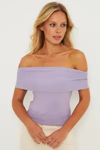 Cool & Sexy Women Lilac Madonna Collar Blouse - Image 4