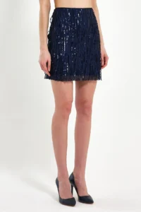 Ceylen Sequin Sequin Embroidered Mini Skirt - Image 3