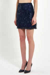 Ceylen Sequin Sequin Embroidered Mini Skirt - Image 4