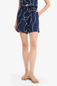 DeFacto Regular Fit Normal Waist Patterned Elastic Banded Linen Blend Shorts - Image 6