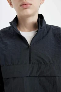 DeFacto Boy's Oversize Wide Fit Zipper Collar Parachute Long Sleeve Shirt - Image 3