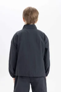 DeFacto Boy's Oversize Wide Fit Zipper Collar Parachute Long Sleeve Shirt - Image 6
