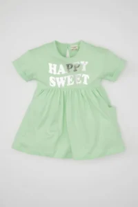 DeFacto Baby Girl Printed Short Sleeve Dress