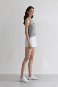 DeFacto 100% Cotton Relax Fit High Waist Short Leg White Muslin Shorts - Image 5