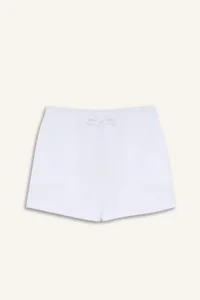 DeFacto 100% Cotton Relax Fit High Waist Short Leg White Muslin Shorts - Image 8