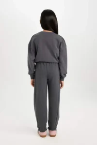 DeFacto Girls' Printed Jogger Sweatpants with Elastic Waist and Pocket - Image 6