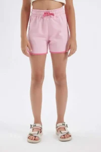DeFacto Girls' Elastic Waist Basic Plain Shorts
