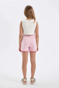 DeFacto Girls' Elastic Waist Basic Plain Shorts - Image 6