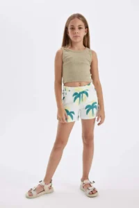 DeFacto Patterned Shorts Girls' - Image 2
